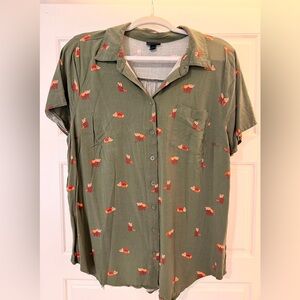 Torrid Olive Red Panda Shirt!